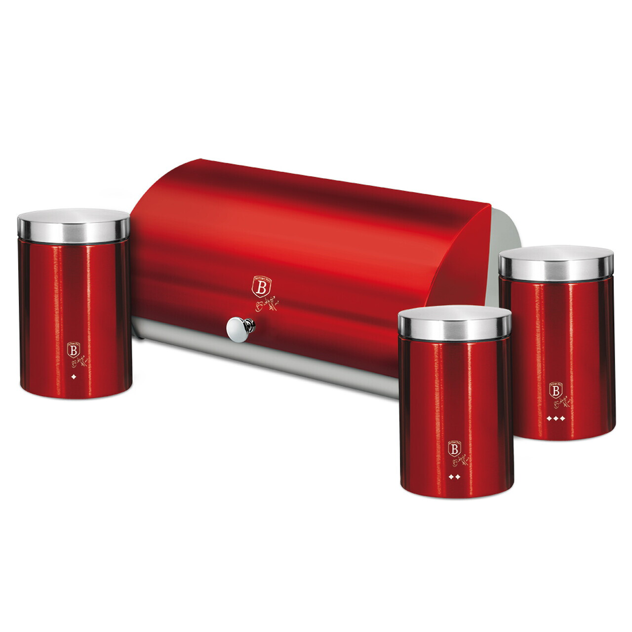 Set cutie pentru paine si 3 recipiente Berlinger Haus, Burgundy, 38.5x28x18.5 cm, inox, rosu/argintiu - imagine 5